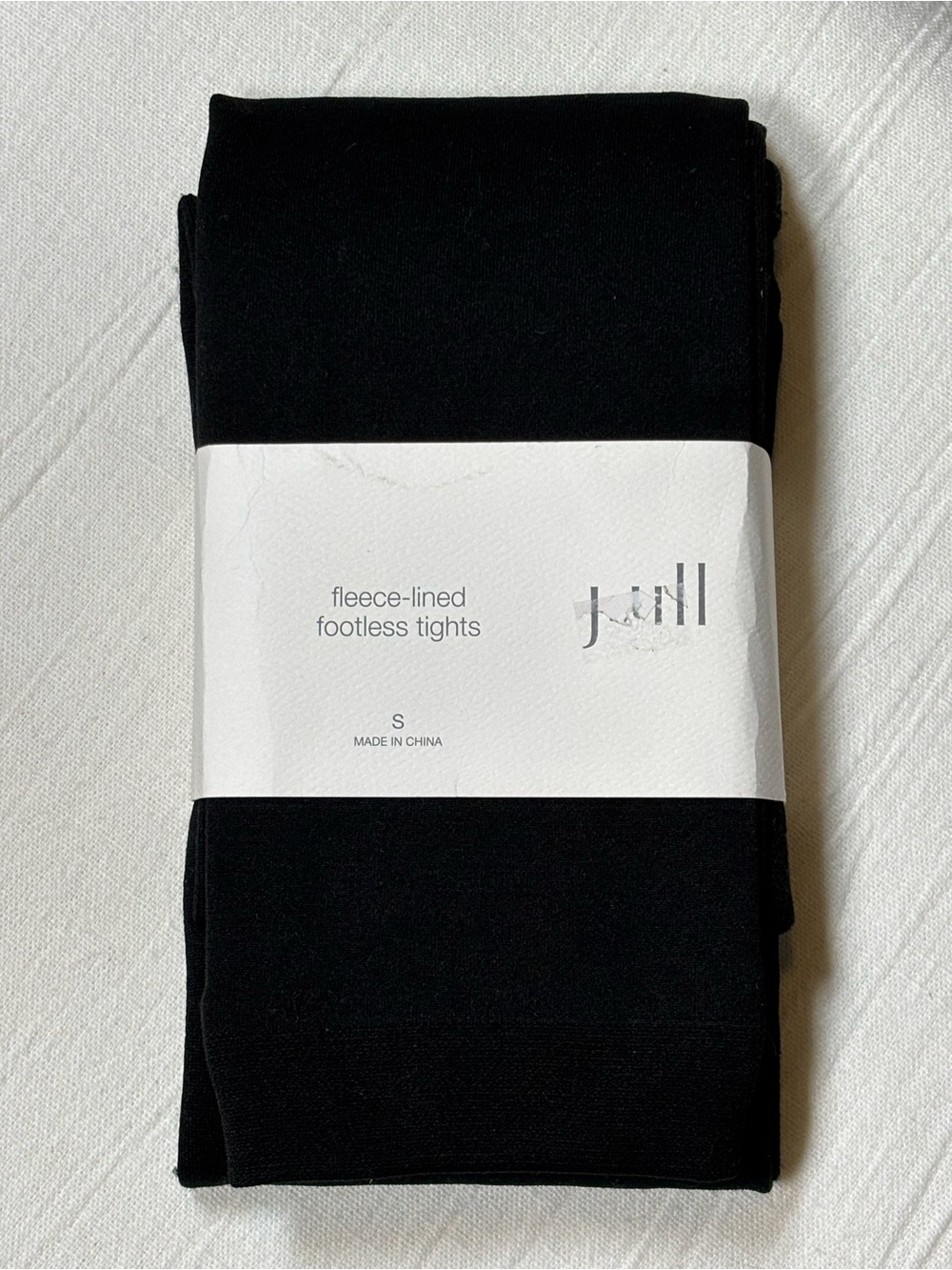 J. Jill Fleece-Lined Footless Tights-Black-Women Size Small